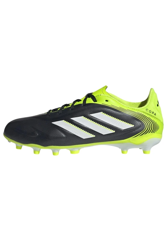 adidas Unisex Kids COPA Pure III League Firm Ground/Multi Ground Football Boots Kids, Core Black/Cloud White/Lucid Lemon, 5 UK