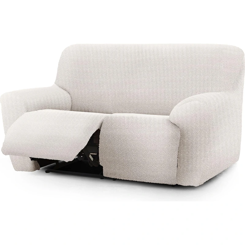 ECOMMERC3 | Sofa Cover Relax Feet Together 2x2 Super Elastic Bi-Elastic – Ecru Colour Protector Breathable Sofa Cover, Easy to Put on and Remove, with Support Foams and Rubbers for Footrests - Image 1
