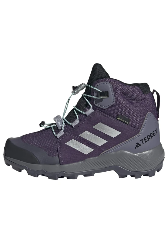 adidas Unisex Kinder Terrex Mid Gore-TEX Hiking Shoes Kids, Aurora Plum/Silver met./semi Flash Aqua, 32 EU