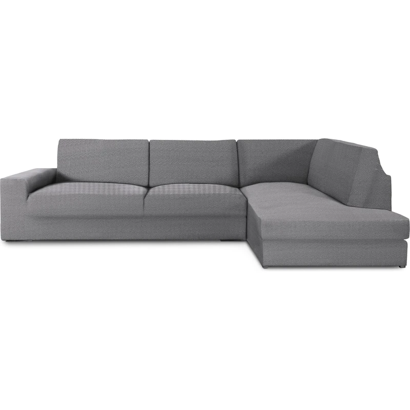ECOMMERC3 | Right Arm Chaise Longue Sofa Cover with Super Elastic Back – Breathable Grey Chaise Longue Sofa Cover, with Foams and Rubbers, Suitable for Right or Left