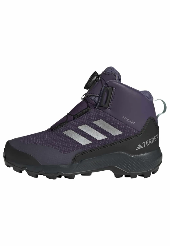 adidas Unisex Kids Terrex Winter Mid BOA RAIN.RDY Hiking Shoes, Aurora Plum/Matte Silver/Core Black, 4 UK