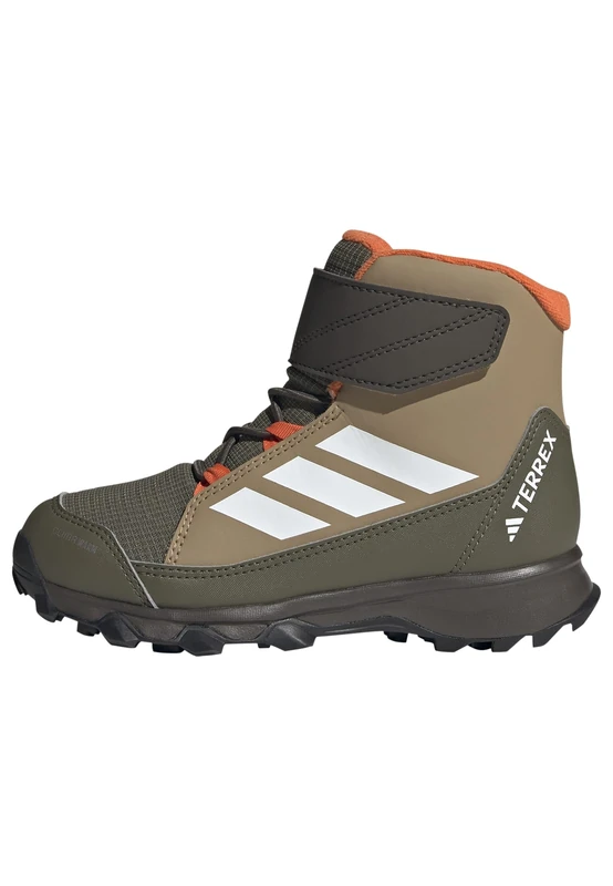 adidas Unisex Kinder Terrex Snow CF Climawarm Winter Shoes Kids, Cardboard/FTWR White/semi Impact Orange, 28 1/2 EU