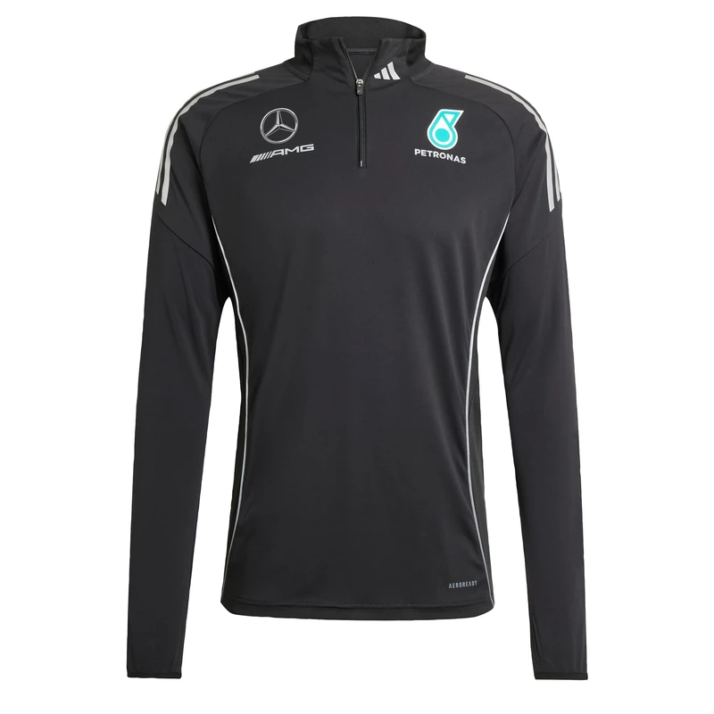 adidas Men's MERCEDES - AMG PETRONAS FORMULA ONE TEAM MECHANICS TOP MEN, Black/Reflective Silver, L