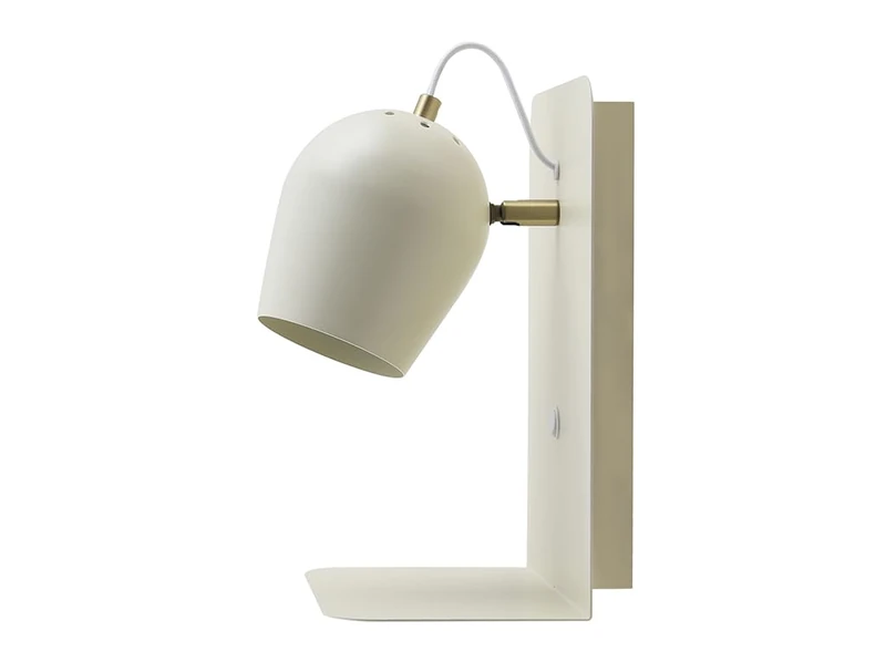 Glowster Wall Light with USB, Socket E27, White, Ideal for Lighting and Charging Devices in Modern Spaces.