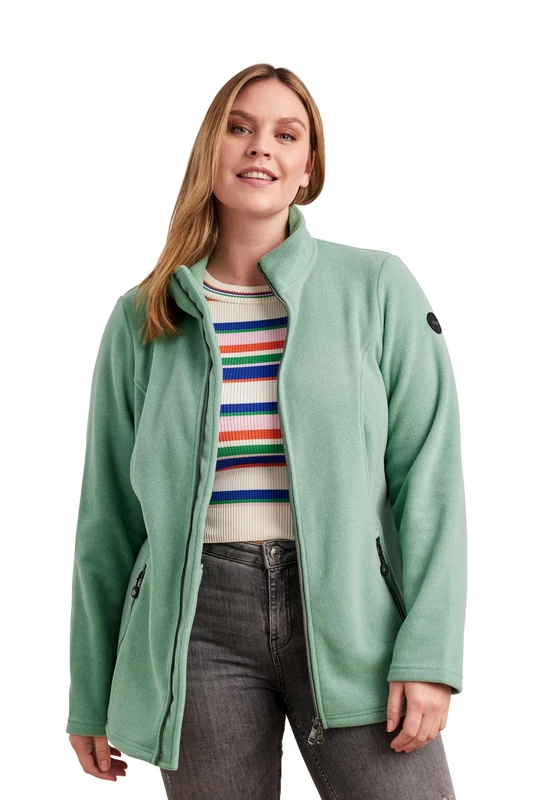 STOY STW 2 WMN KNT 39783-000 Women's Cardigan Large Sizes Pistachio 44