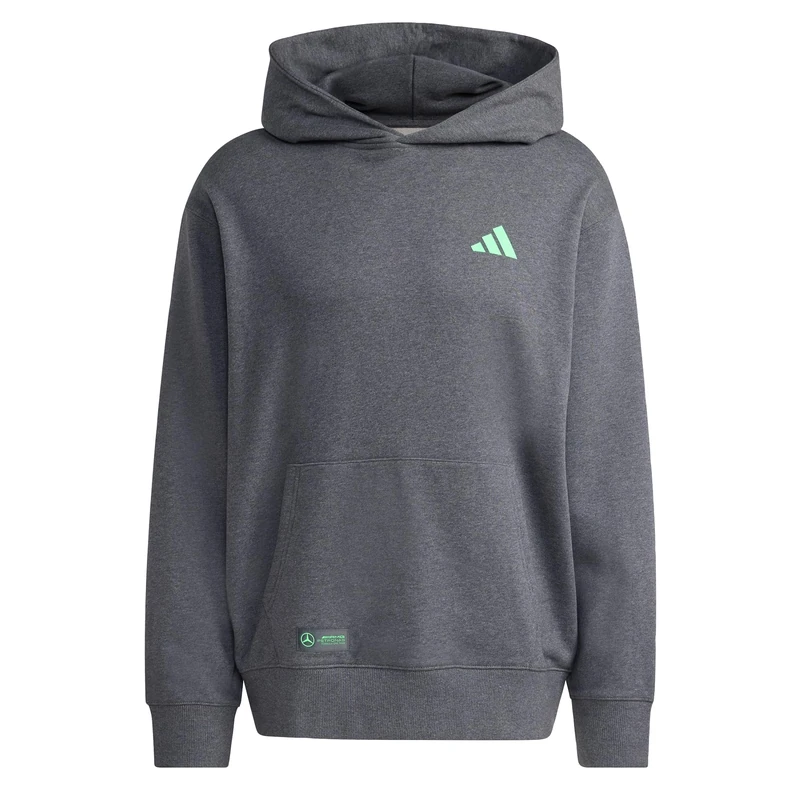 adidas Men's MERCEDES - AMG PETRONAS FORMULA ONE TEAM PREMIUM SWEAT HOOD MEN, Dark Grey Heather, M