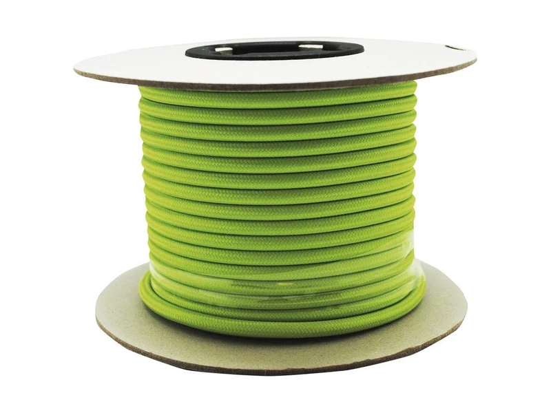 DECORATIVE FABRIC CABLE 2 x 0.75 mm 25 METERS GREEN: Add a vibrant and original touch to your spaces with this elegant flexible cable, perfect to bring life to any creative corner.