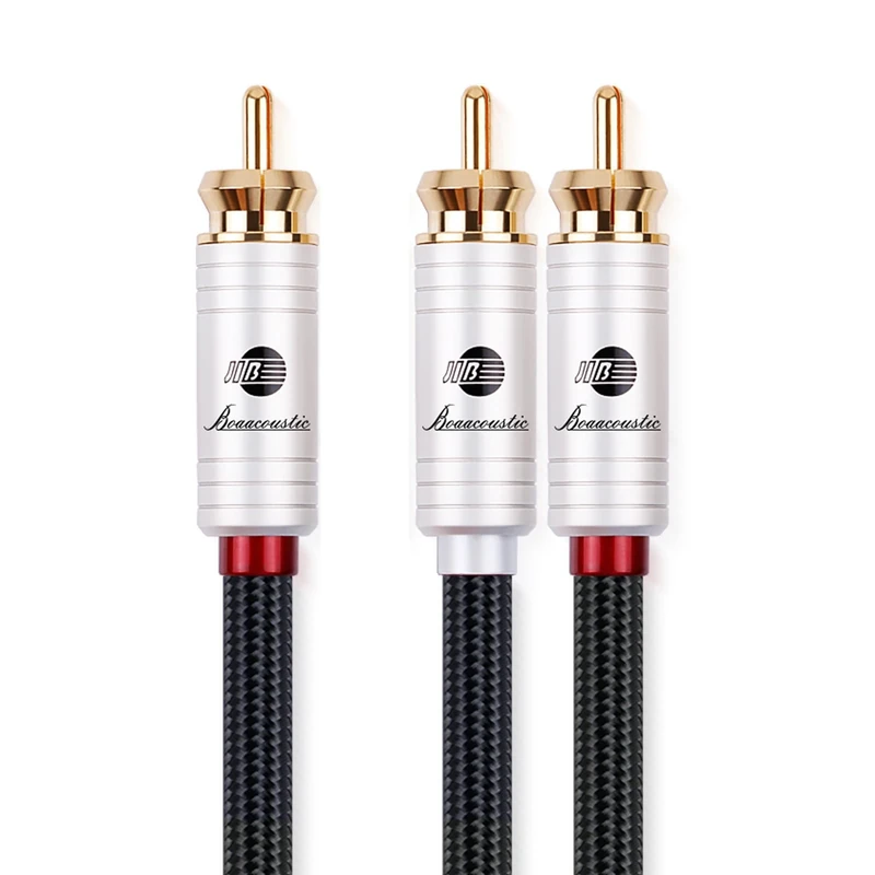 BOAACOUSTIC JIB Audiophile HiFi RCA Y Splitter Cable 1 Male to 2 Male Subwoofer Cable, RCA Y Cable with OD 7.0mm, Multiple Shield Stereo Audio Cable for Subwoofer, Home Theater (5M)