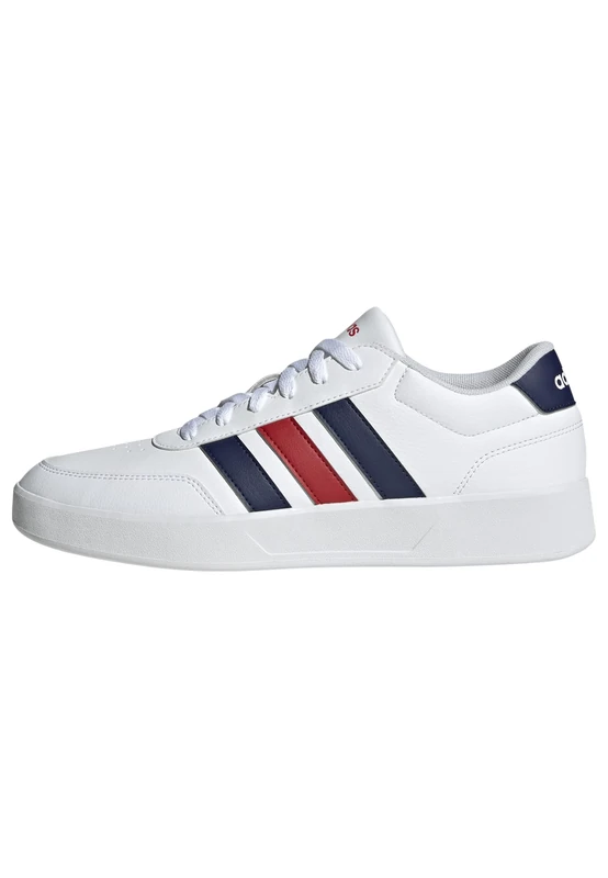 adidas Men's BREAKNET 3.0 Shoes, FTWR White/Dark Blue/Better Scarlet, 10 UK