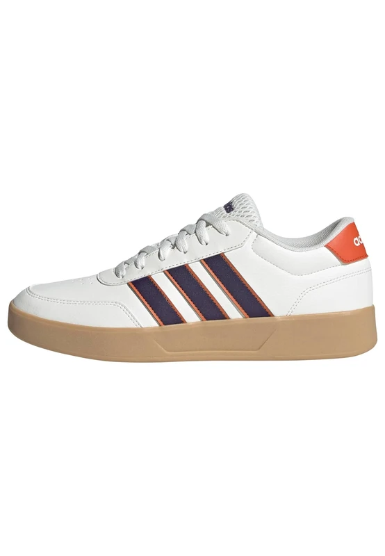 adidas Men's BREAKNET 3.0 Shoes, core White/Aurora Plum/semi Impact Orange, 9 UK
