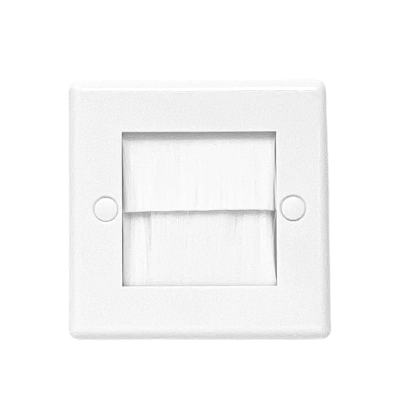 Evoges Brush Faceplate White Brushplate Wall Plate (Pack of 1, 1 Gang Single)