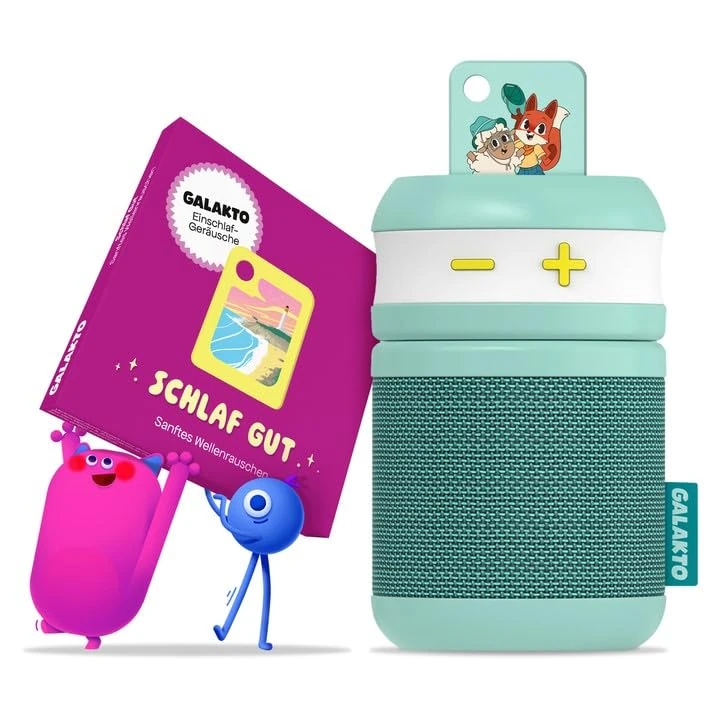 Galakto Children's Music and Audio Play Player for Home and Travel, Includes 2 Audio Tokens, Fox & Sheep - Osaka/Sleep Well, Ready to listen anywhere, without Internet, Easy to Use, Long Battery Life