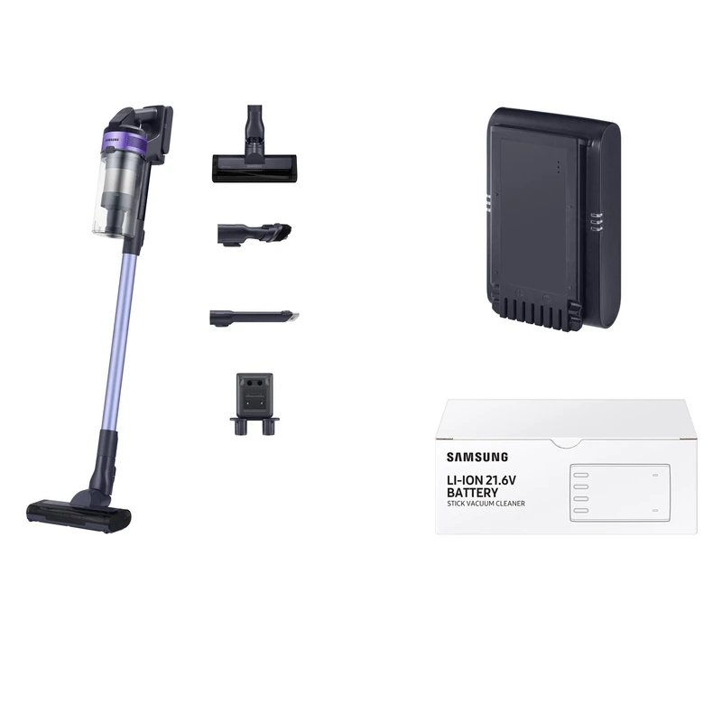 Samsung Jet 60 Turbo VS15A6031R4 Cordless Vacuum Cleaner, Max 150W Suction Power 40 min battery life,Violet + Spare 40 Min Battery, VCA-SBTA60