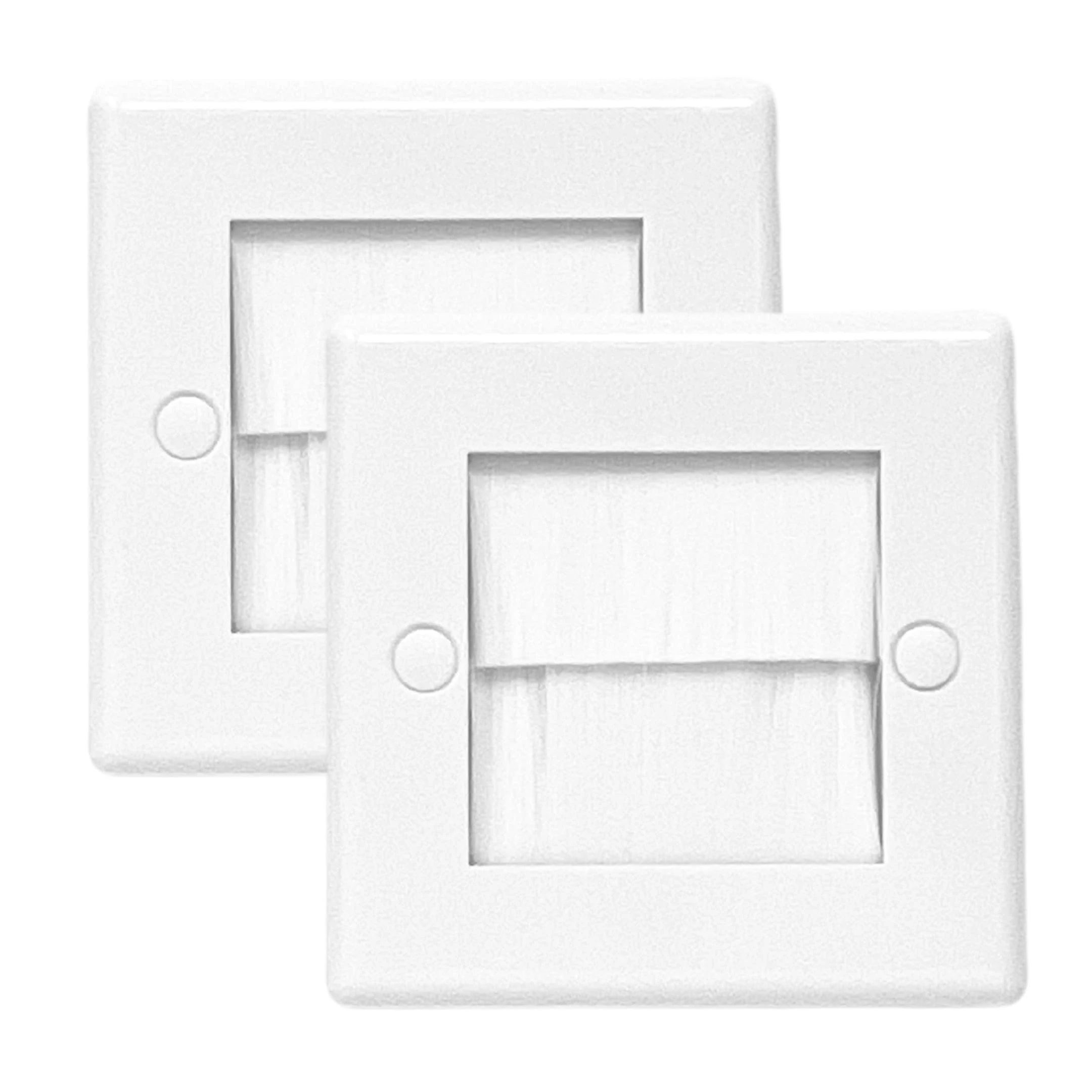 Evoges Brush Faceplate White Brushplate Wall Plate (Pack of 2, 1 Gang Single)