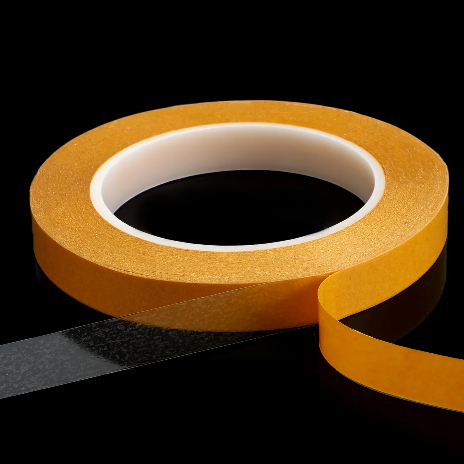 15mm X 50m Ultra Thin Clear Double Sided Tape, Two Sides Sticky Tape with Transparent Adhesive Heavy Duty Two Sides Strong Stick Mounting Adhesive Tape for Fix Wall Decor Cat Training Arts Craft