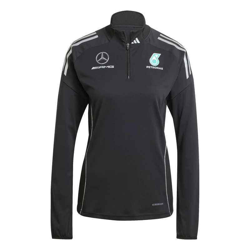 adidas Women's MERCEDES - AMG PETRONAS FORMULA ONE TEAM MECHANICS TOP WOMEN, black/REFLECTIVE SILVER, XS