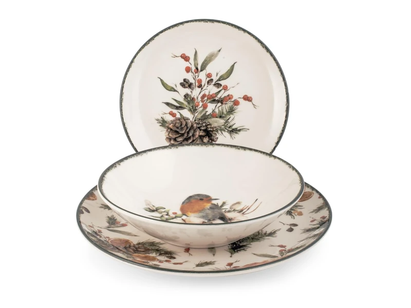 H&H Melody 18-Piece Christmas Tableware Set