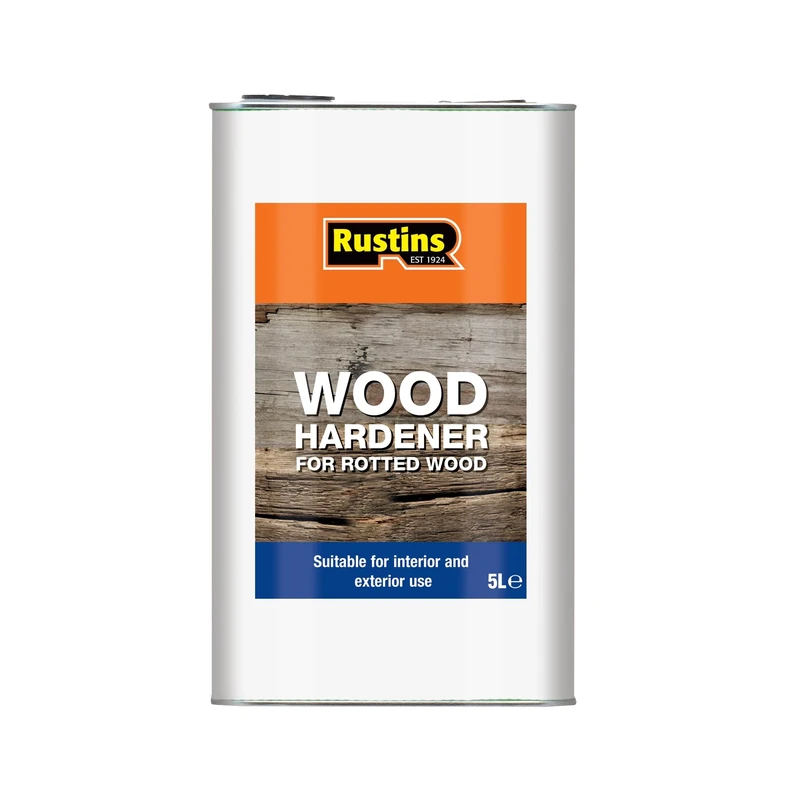 Rustins Wood Hardener for Rotted Wood 5 litres – Repairs Rotted Timber | Fast-Acting Formula Reinforces Soft, Damaged Areas Before Filling or Painting