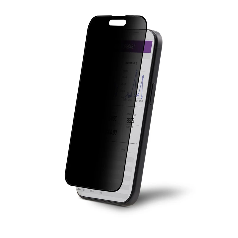 StarTech.com 4-Way Privacy Screen iPhone 15 Pro Max, Portrait/Landscape, Touch-Enabled, +/- 30° View, Tempered Glass Filter Black - Image 1