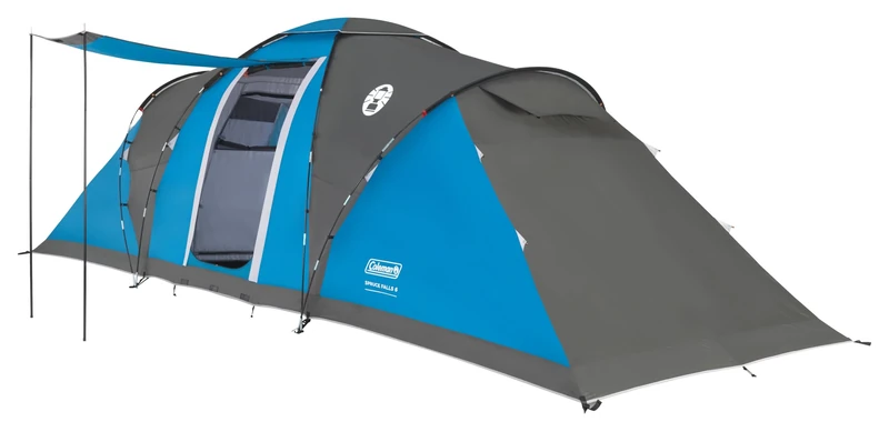 Coleman Spruce Falls 6 Tent | Large 6 Man Vis-a-Vis Family Tent with 2 opposite XXL size Bedrooms and Living area | 6 Person Camping Tent | 3000mm Waterproof | Sewn-in Groundsheet