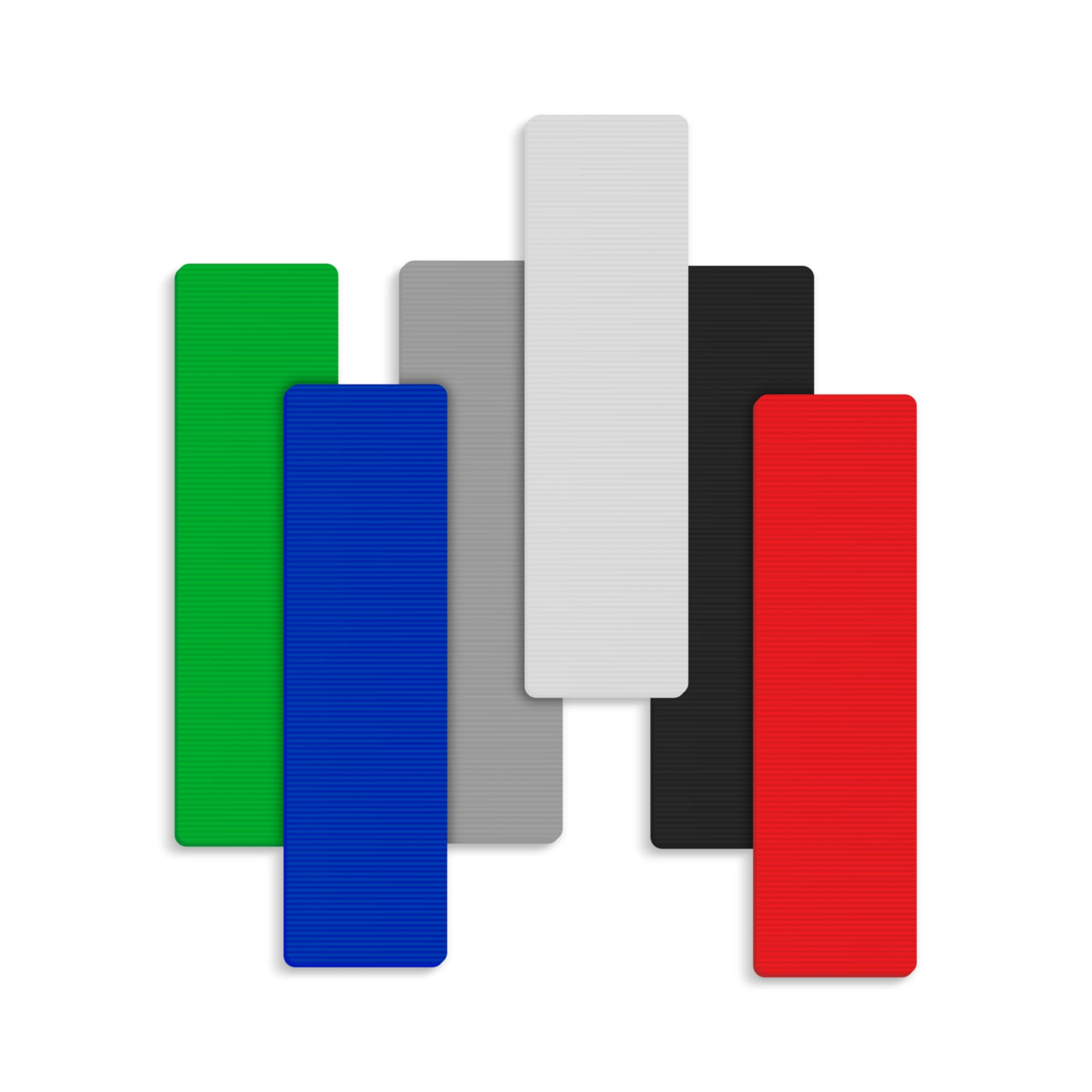 Evoges 28mm x 100mm Flat Plastic Glazing Packers (1-6mm) Durable Shim Spacers for DIY, Home Improvement, Window, and Door Frame Installations (Mixed Pack of 42)