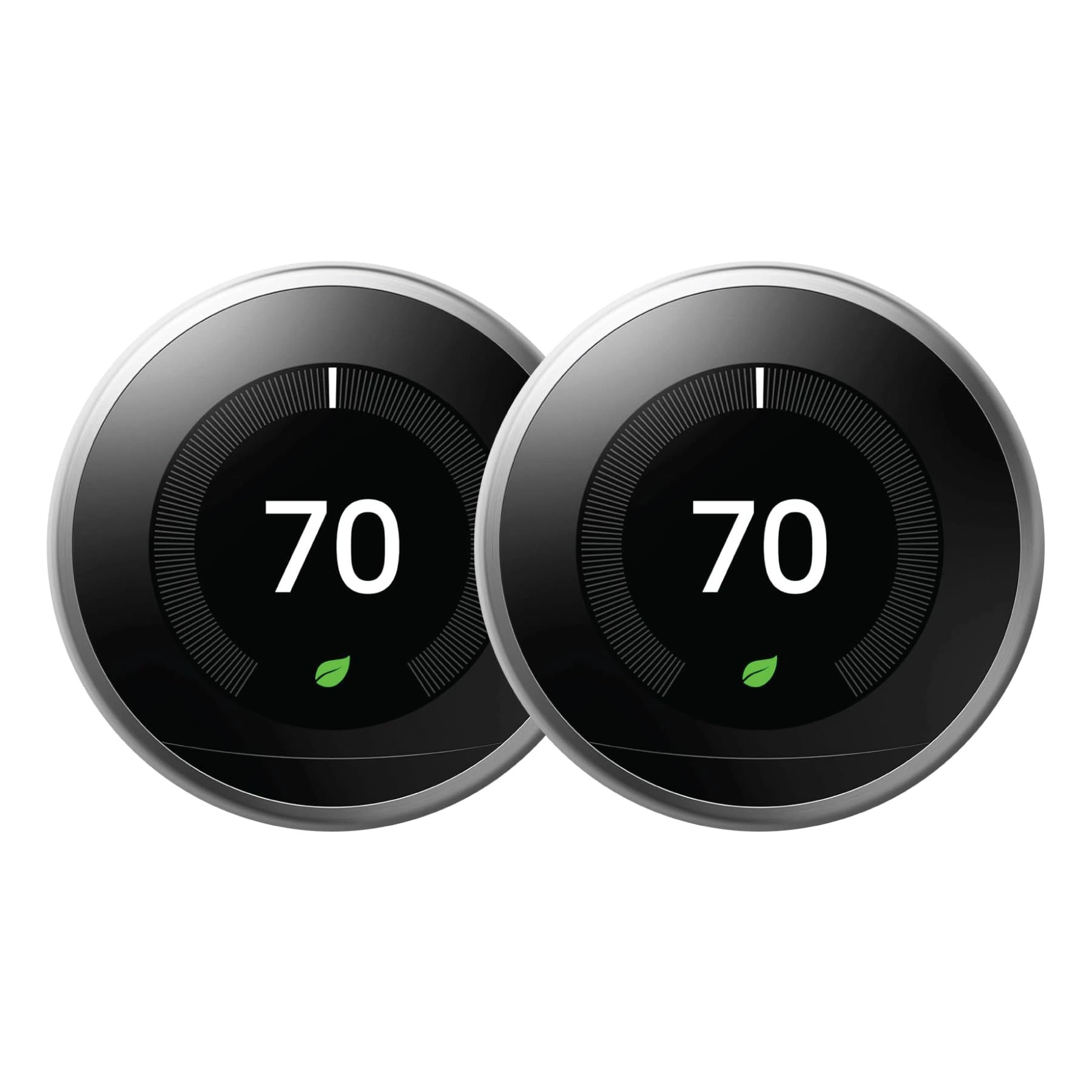 Google Nest Learning Thermostat Stainless Steel (3rd Generation) (T3007ES-US) (2-Pack)