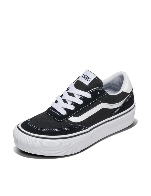 Vans Women's Brooklyn LS Platform Sneaker, Suede/Canvas Black/White, 8 UK