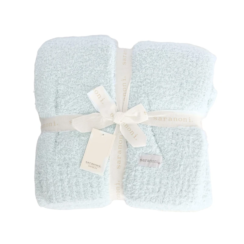 SARANONI Bamboni Luxury Throw Blanket | Oversized Super Soft Plush Home Decorative Comfy Blankets for Couch or Bed | Sky Blue - X-Large 60” x 80”
