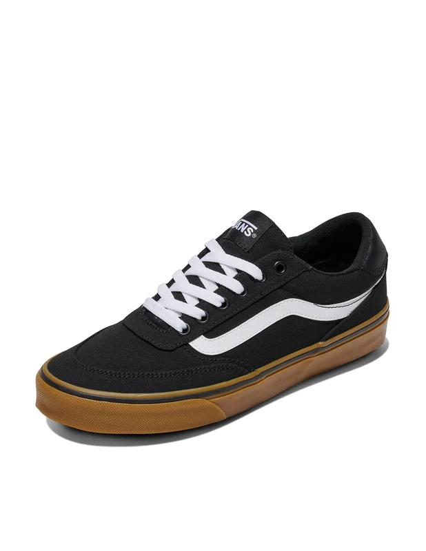 Vans Men's Brooklyn LS Sneakers Black and Gum 11