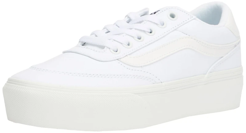 Vans Women's Brooklyn LS Platform Sneaker, Canvas White/White, 7.5 UK
