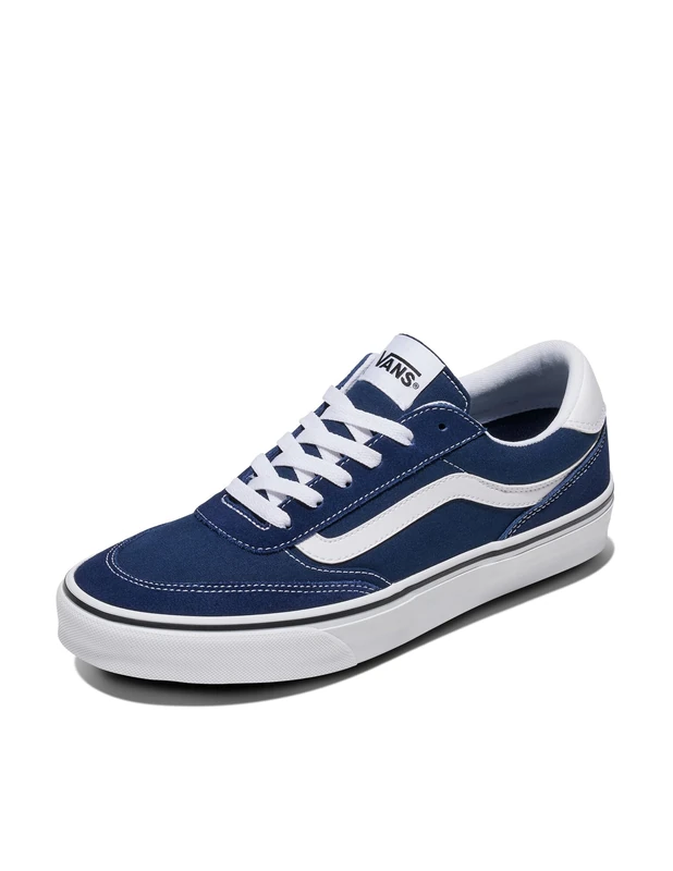 Vans Brooklyn LS Men's Suede Canvas Sneakers - Dress Blues