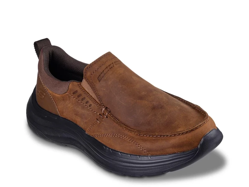 Skechers USA Men's Decklan-Aldred Moc Toe, Dark Brown, 6.5 UK