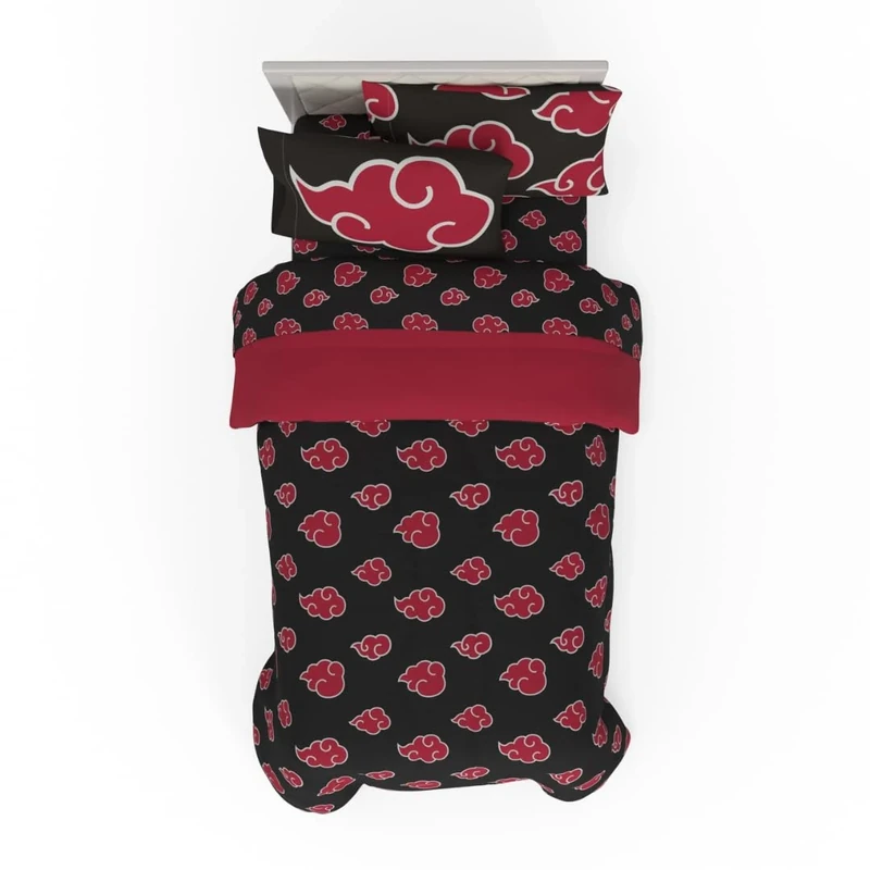 Franco Comforter and Sheet Set, Microfiber, Black-Naruto, 5 Piece Twin Size