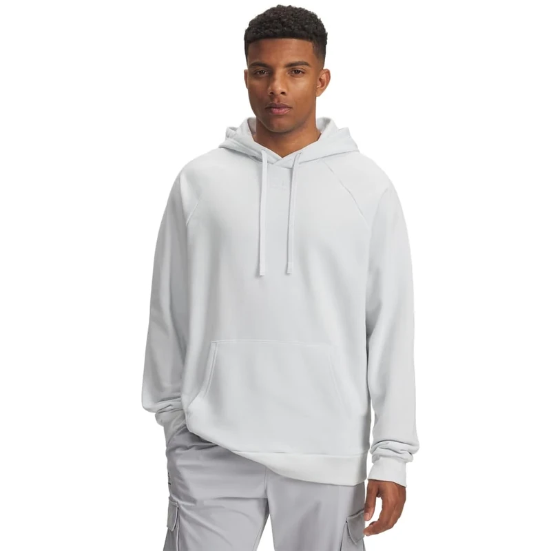 Under Armour Men's Rival Fleece Hoodie, Distant Gray / / Distant Gray, XL