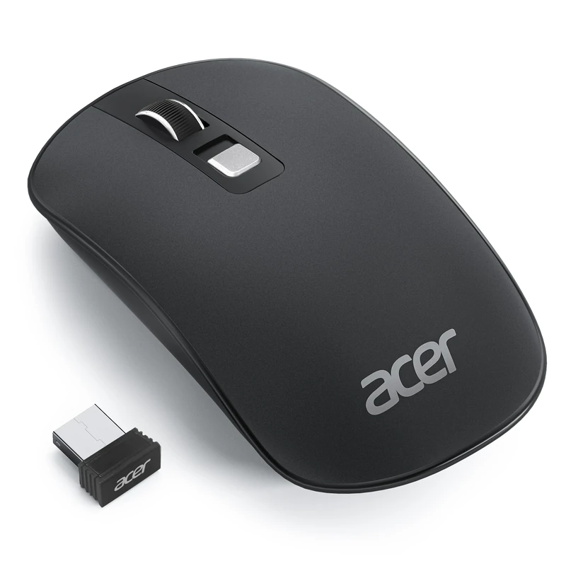 acer Wireless Mouse, Computer Mouse Wireless with 2.4GHz USB Receiver, 800/1200/1600 Adjustable DPI Portable Ultra-Slim Mice with 4 Buttons, Lightwight, Compatible with Laptop, MacBook, Desktop, PC
