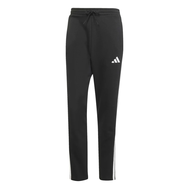adidas Men's Essentials Three Stripes Fleece Pant Open Hem, Black/White, 4XL