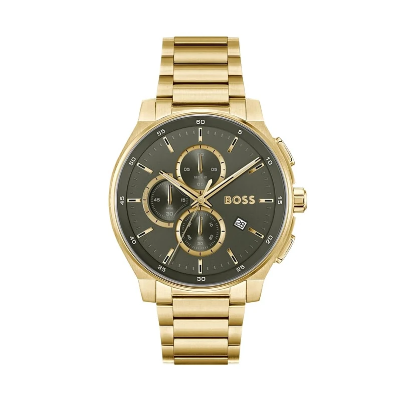 BOSS Chronograph Quartz Watch for Men Peak 2.0 Collection with Gold Colored Stainless Steel Bracelet - 1514190