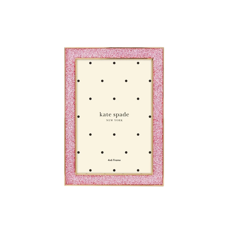 Kate Spade New York 897451 Sitting Pretty 4x6 Pink Glitter Frame