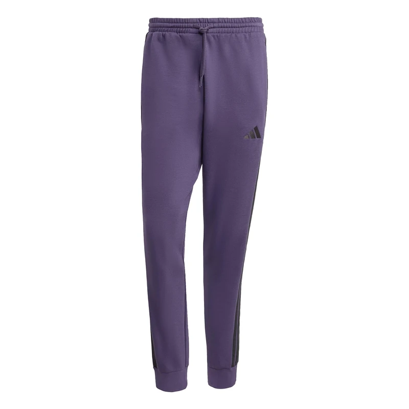 adidas Men's Essential Three Stripes Fleece Pant, Aurora Plum/Black, 3XL Tall