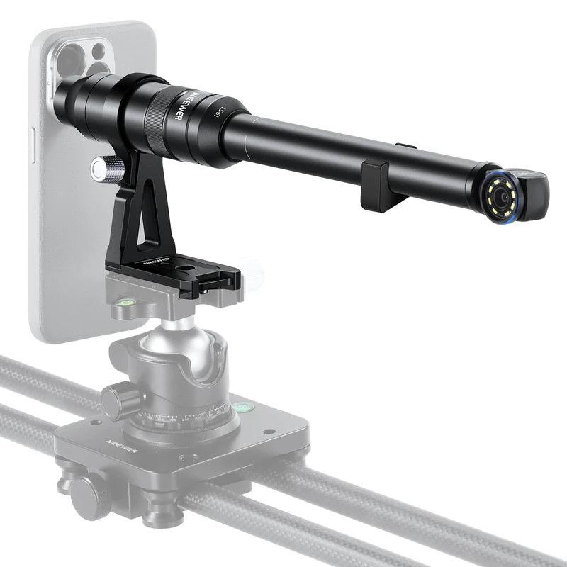 NEEWER 90° 18mm 2X Macro Probe Lens with 17mm Thread for Mobile Video Recording, Compatible with iPhone Samsung, Includes 17mm Lens Adapter for NEEWER Phone Cage/Case, LS-51