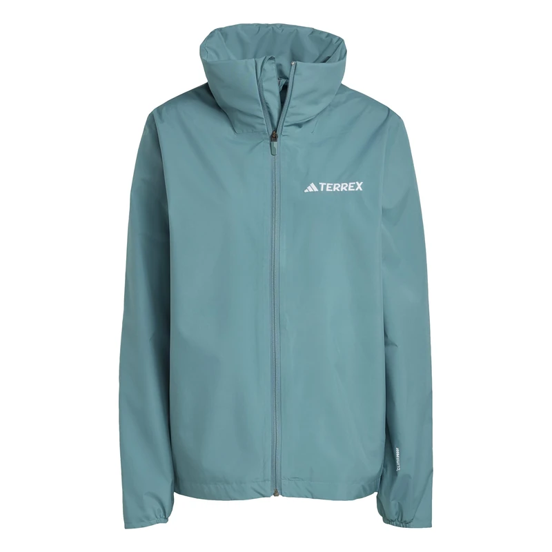 adidas Women's Terrex Multi Essentials 2 Layer Rain Jacket, Preloved Teal, XS
