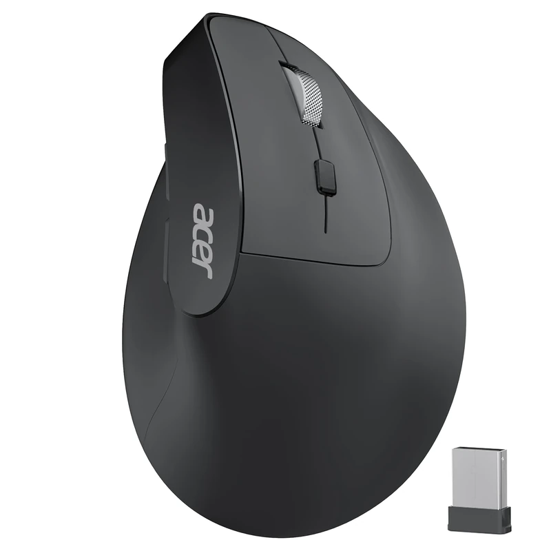 Acer Wireless Ergonomic Vertical Mouse - Rechargeable, 3 DPI, 6 Buttons