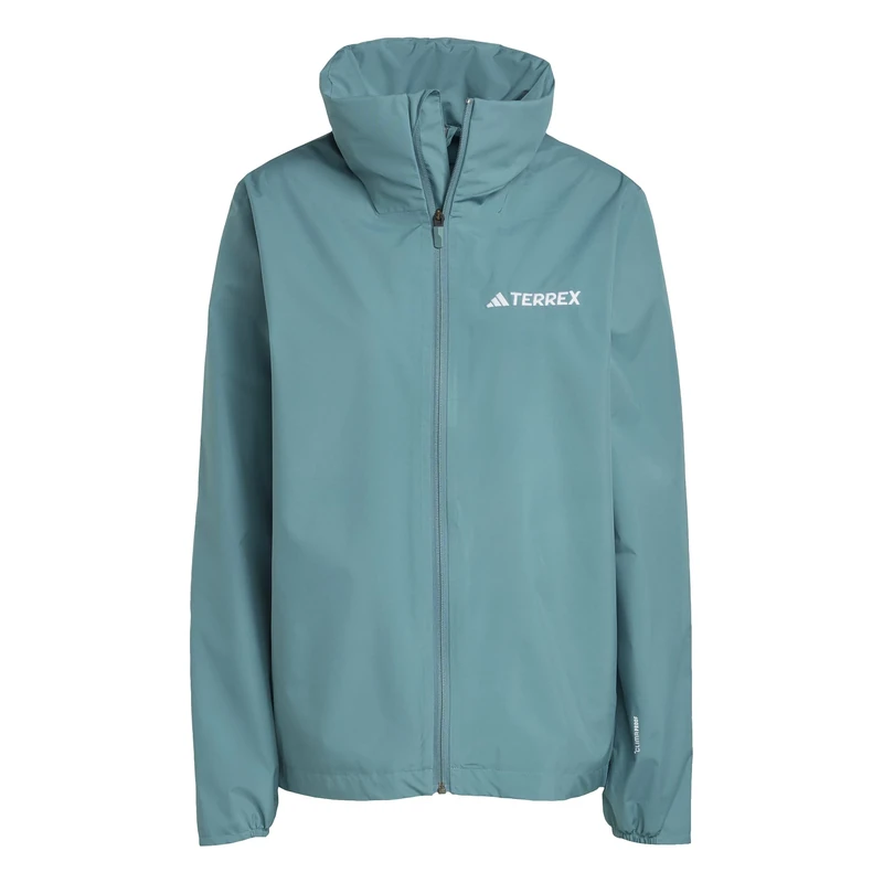 adidas Women's Terrex Multi Essentials 2 Layer Rain Jacket, Preloved Teal, M
