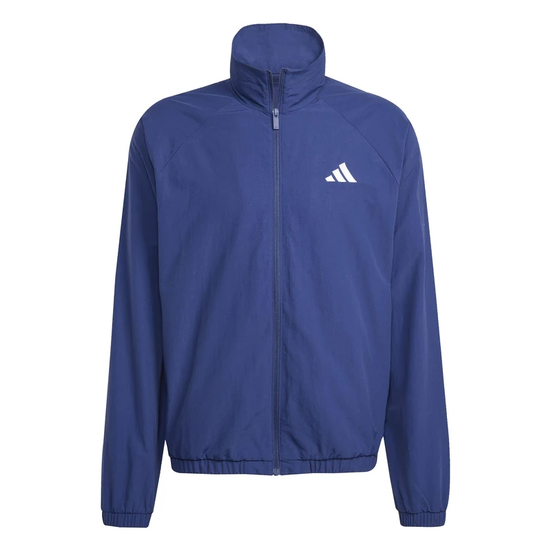adidas Men's ESSENTIALS SMALL LOGO WINDBREAKER, Dark Blue/White, S