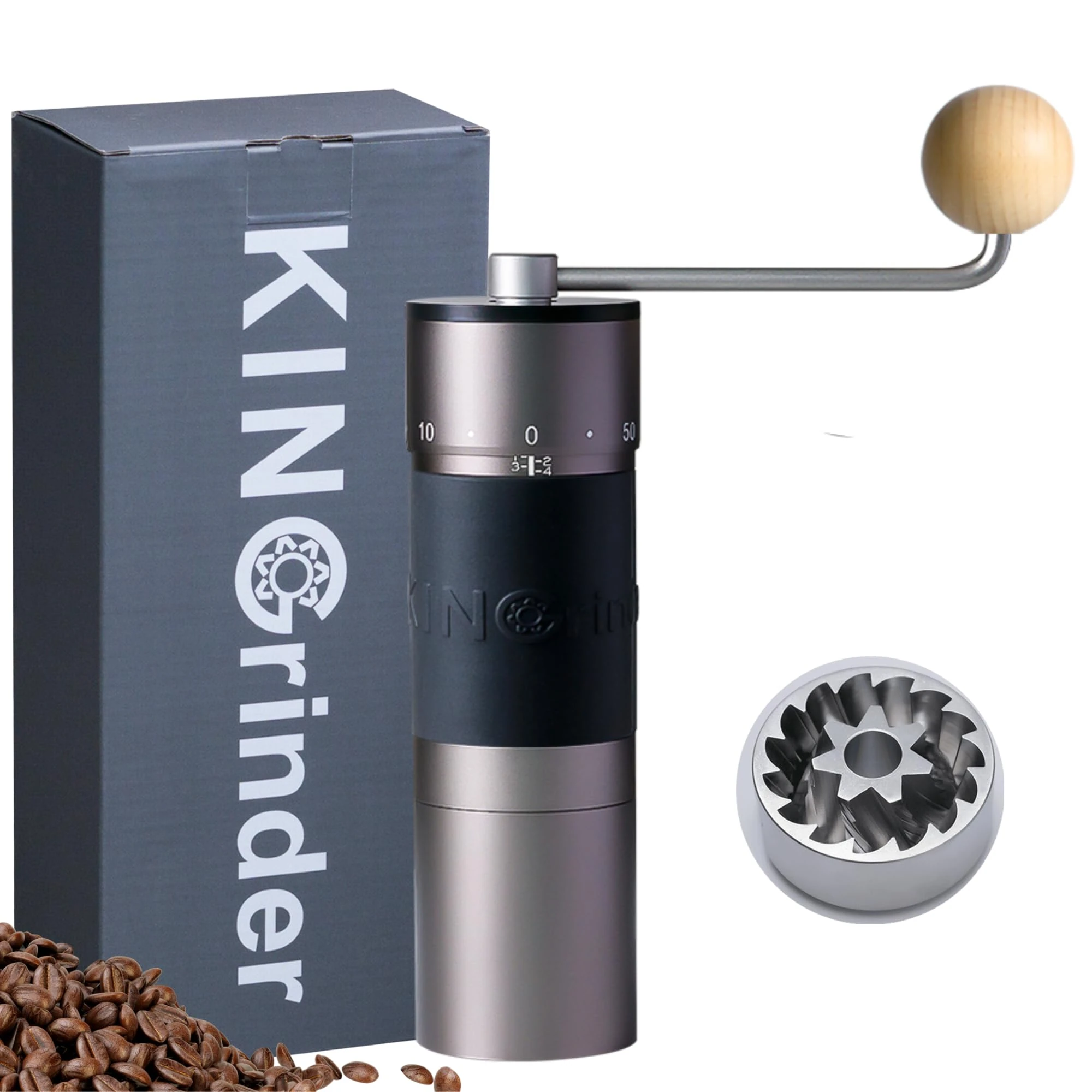 Famous KOL Recommended KINGrinder K6 Manual Hand Coffee Grinder with Straight Handle for French Press, Drip, Espresso with Assembly Consistency Stainless Steel Conical Burr Mill, 25-35g Capacity