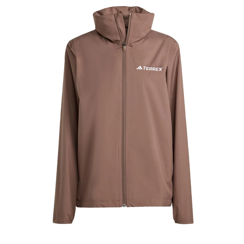 adidas Women's Terrex Multi Essentials 2 Layer Rain Jacket, Earth Strata, S