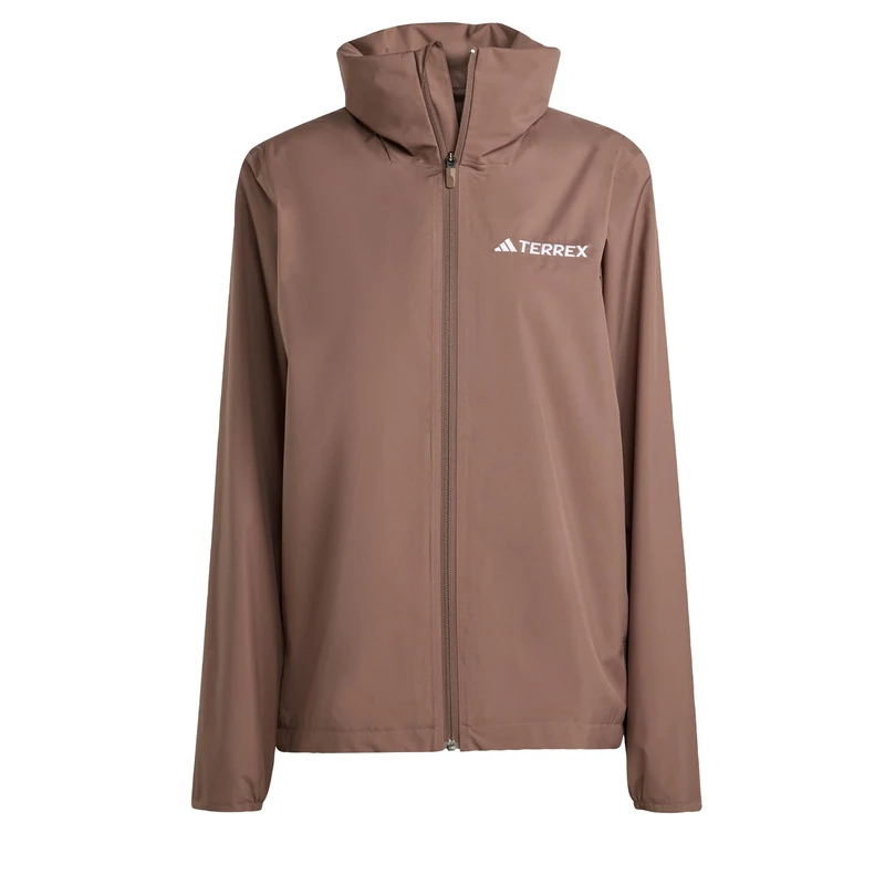 adidas Women's Terrex Multi Essentials 2 Layer Rain Jacket, Earth Strata, M