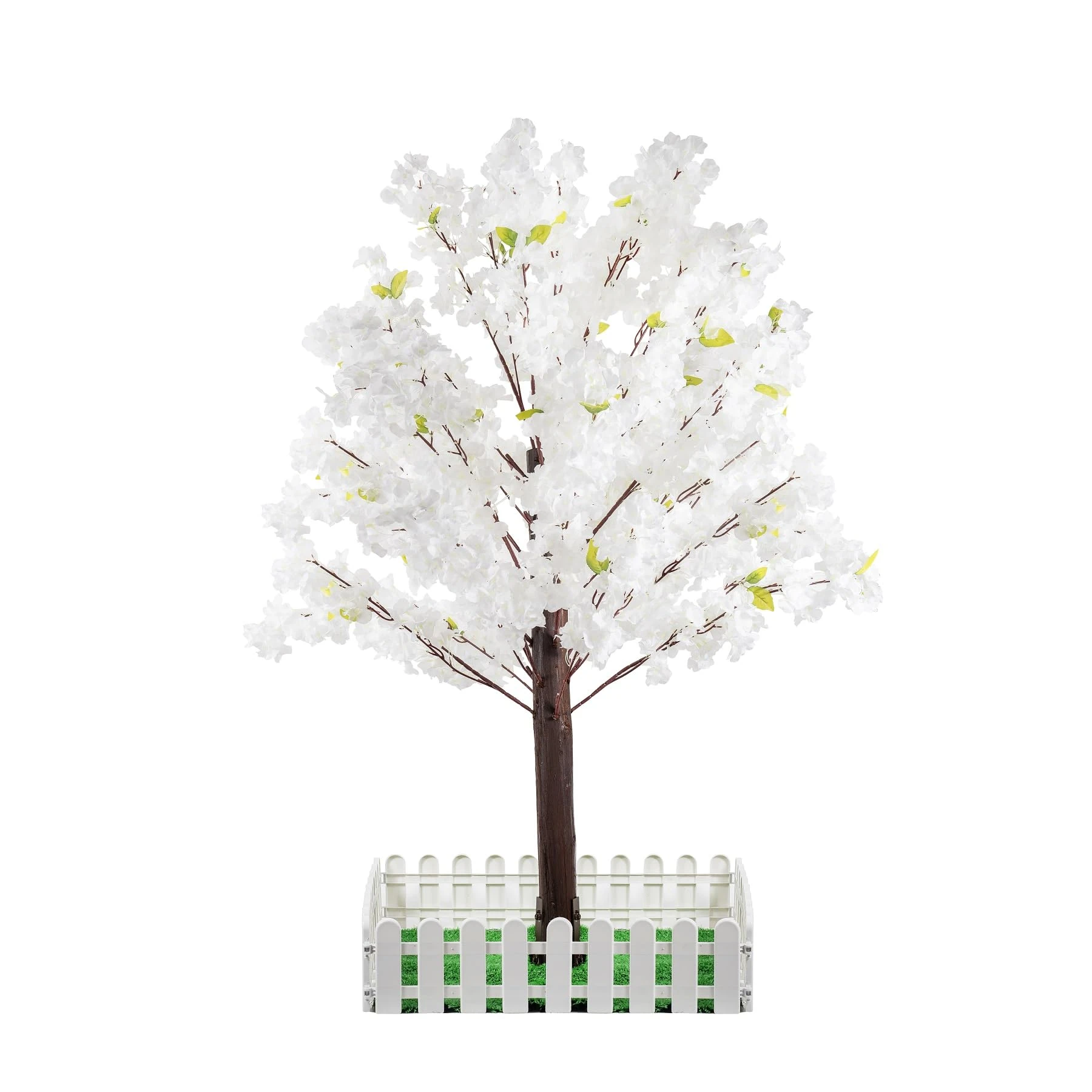 White Artificial Cherry Blossom Tree - Handmade Fake Cherry Blossom Tree Centerpieces for Wedding Party Christmas Garden Indoor & Outdoor