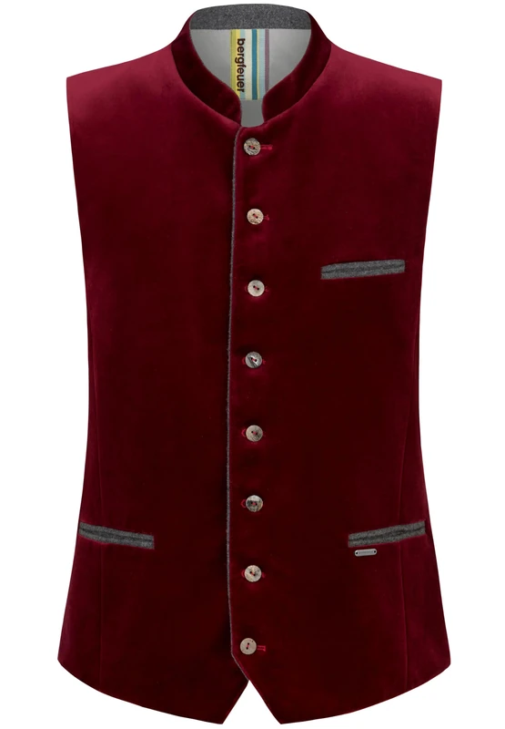 Bergfeuer Men's Trachtenweste Tozzi Traditional Waistcoat, fir, 38