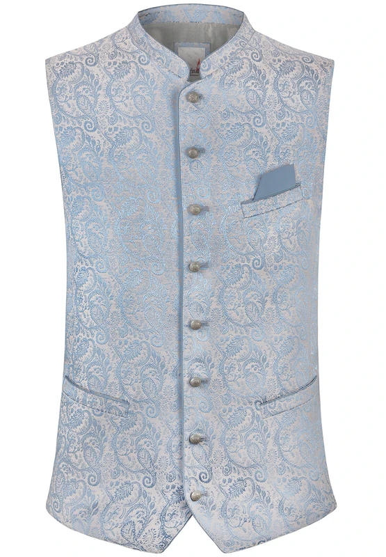 Bergfeuer Men's Trachtenweste Silvano Traditional Waistcoat, Smoke Blue, 44